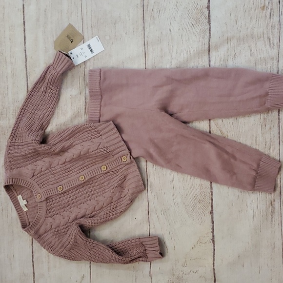 Grayson Collective mauve baby sweater set sz 18m NWT - Picture 1 of 5